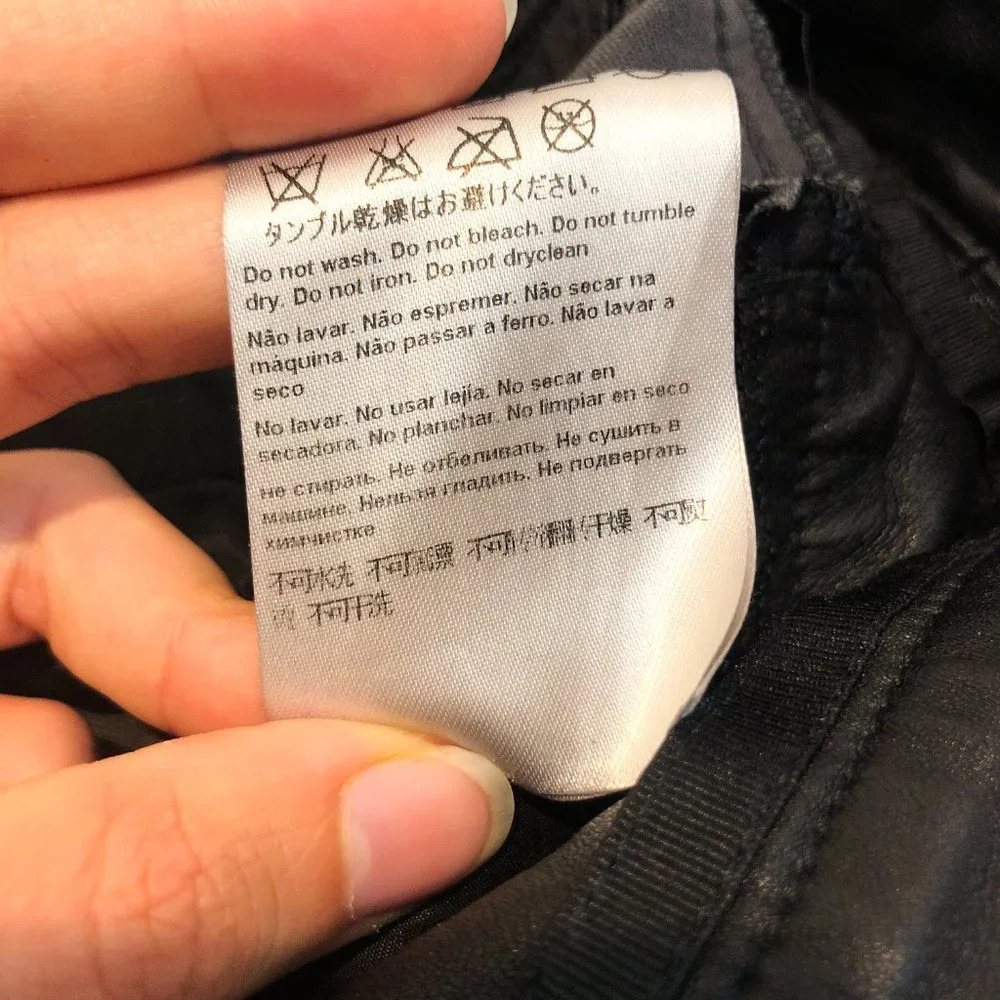 Escada Layla 100% Lamb Leather Gold Hardware Black Designer Skinny Pants ALTERED - Picture 15 of 15